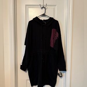 Nwt DKNY Sport Size XL Performance Zip-Front Logo-Graphic Hoodie Dress